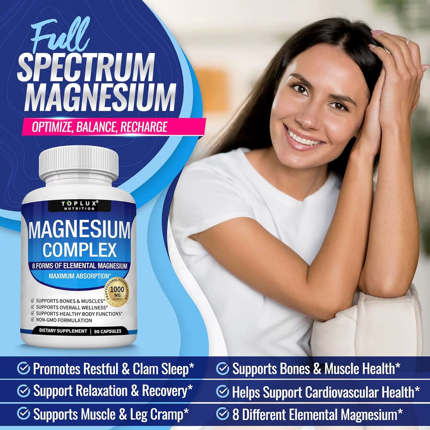 Complejo de Magnesio 1000mg | 8 Formas